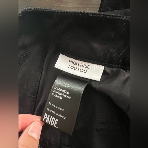 PAIGE denim LOU LOU HR Jeans Blk Corduroy - size 23 - Picture 5 of 5